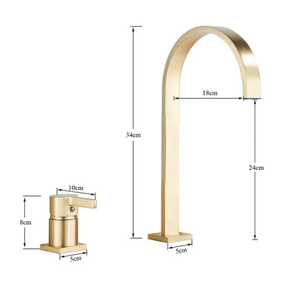 Modern brushed gold basin faucet bathroom sink mixer tap