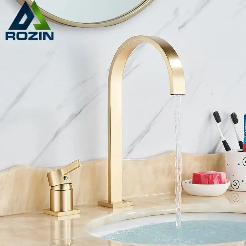 Modern brushed gold basin faucet bathroom sink mixer tap