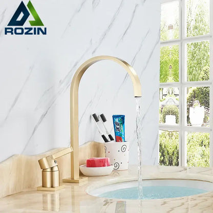 Modern brushed gold basin faucet bathroom sink mixer tap