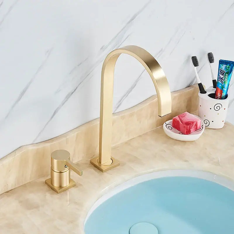 Modern brushed gold basin faucet bathroom sink mixer tap