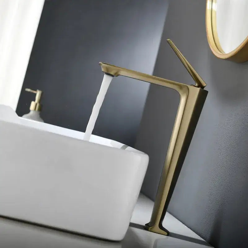 Modern brushed gold basin faucet bathroom sink tap