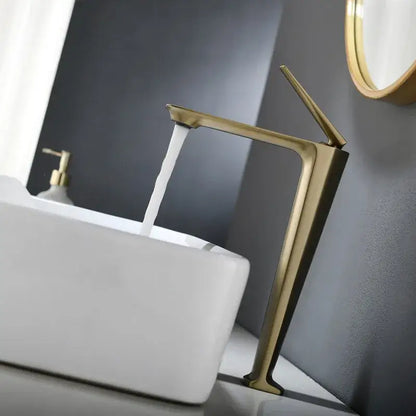 Modern brushed gold basin faucet bathroom sink tap