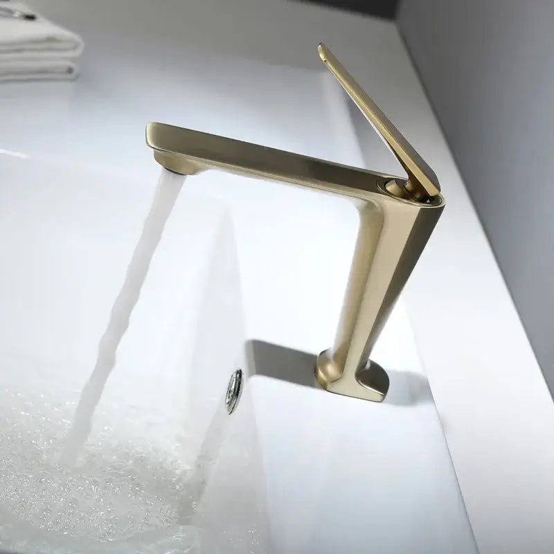 Modern brushed gold basin faucet bathroom sink tap
