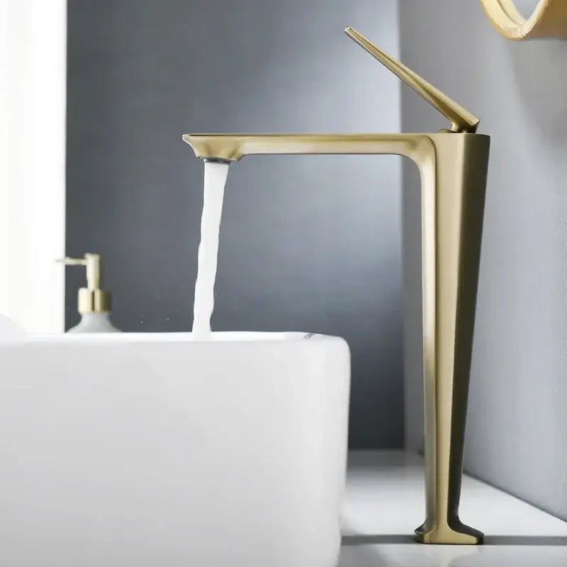 Modern brushed gold basin faucet bathroom sink tap