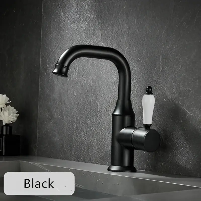 Modern brushed gold basin faucet bathroom sink tap with ceramic handle
