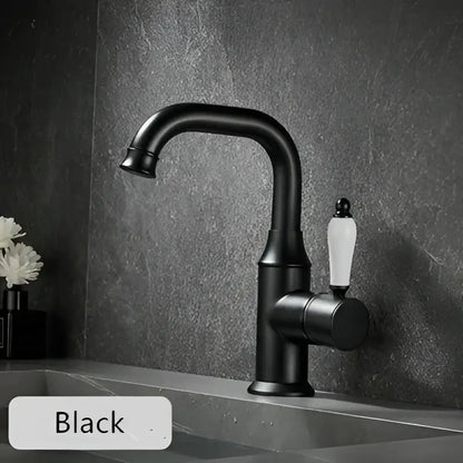 Modern brushed gold basin faucet bathroom sink tap with ceramic handle