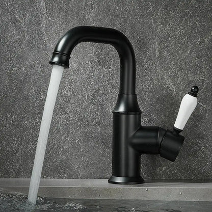 Modern brushed gold basin faucet bathroom sink tap with ceramic handle