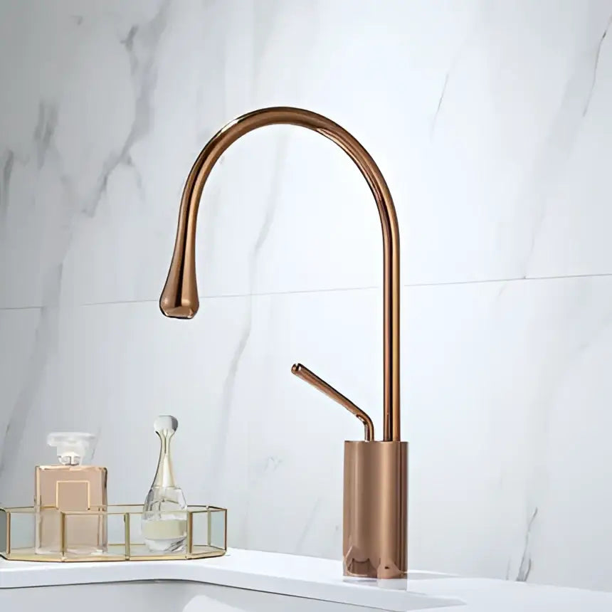 Modern brushed gold basin faucet bathroom swivel sink crane