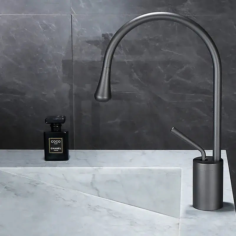 Modern brushed gold basin faucet bathroom swivel sink crane