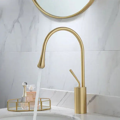 Modern brushed gold basin faucet bathroom swivel sink crane
