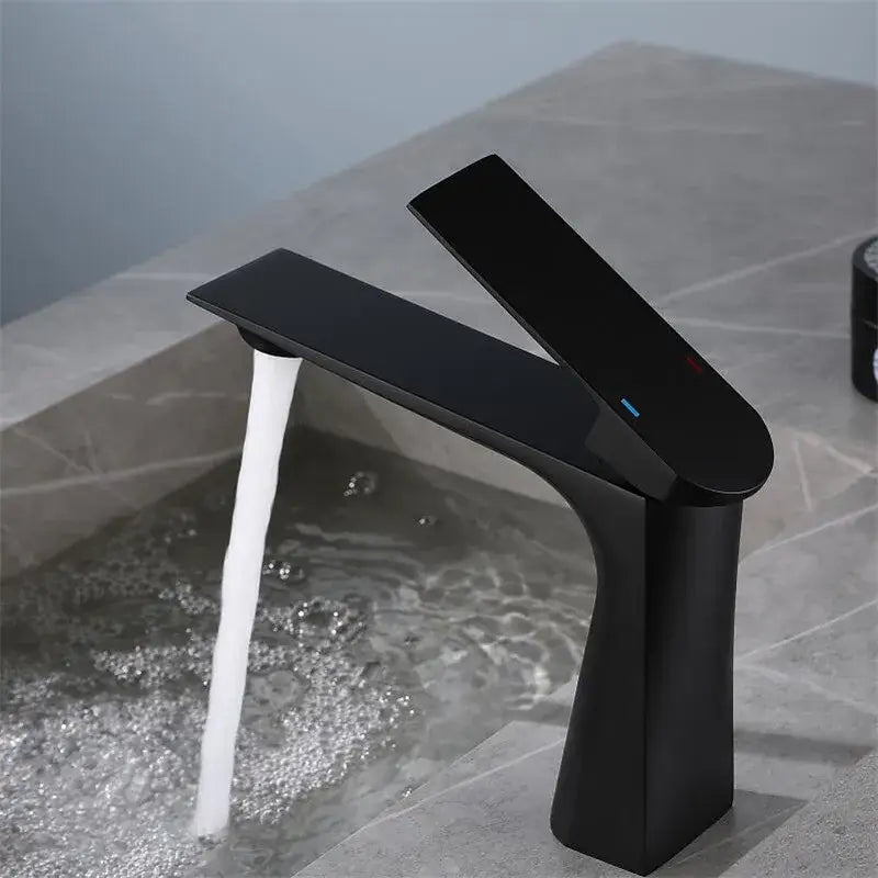Modern brushed gold basin faucet bathroom water mixer crane