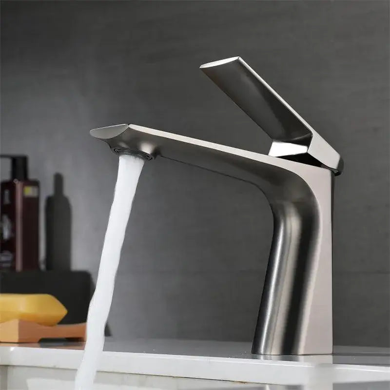 Modern brushed gold basin faucet bathroom water mixer crane