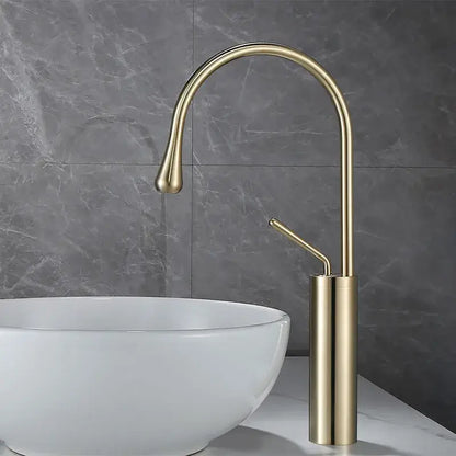 Modern brushed gold basin faucet kitchen swivel water crane