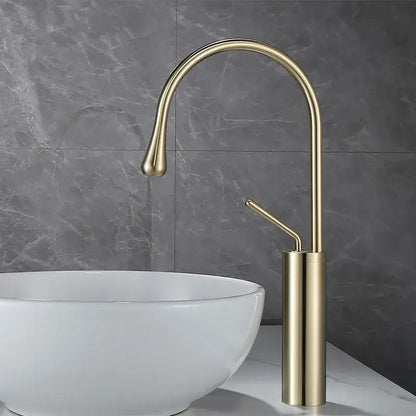 Modern brushed gold basin faucet kitchen swivel water crane