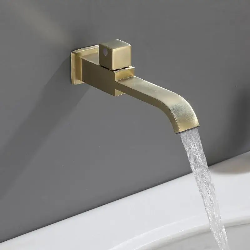 Modern brushed gold basin faucet set bathroom cold water tap