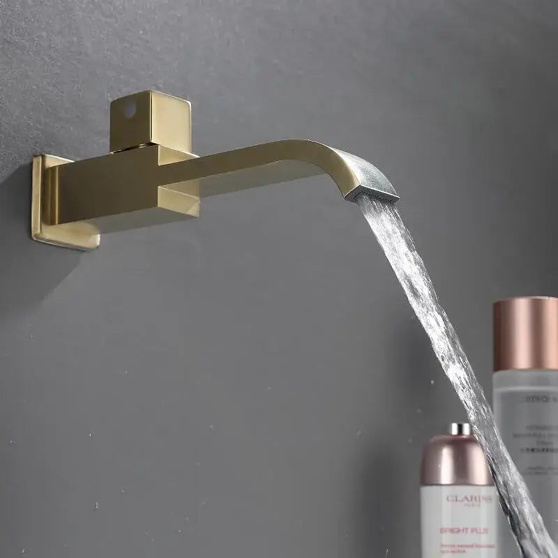 Modern brushed gold basin faucet set bathroom cold water tap