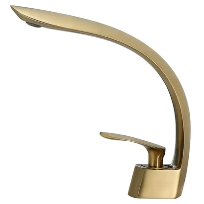 Modern brushed gold basin faucet waterfall bathroom mixer tap