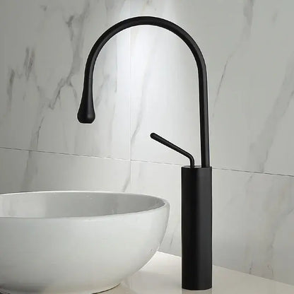 Modern brushed gold basin faucet with swivel spout for bathroom