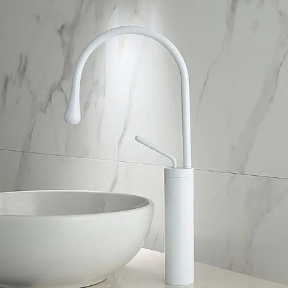 Modern brushed gold basin faucet with swivel spout for bathroom