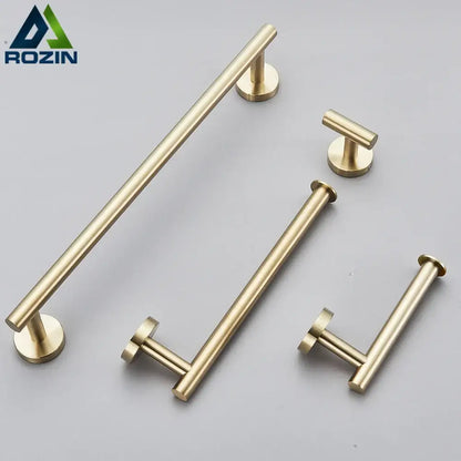 Modern brushed gold bathroom accessories set stainless steel bathroom