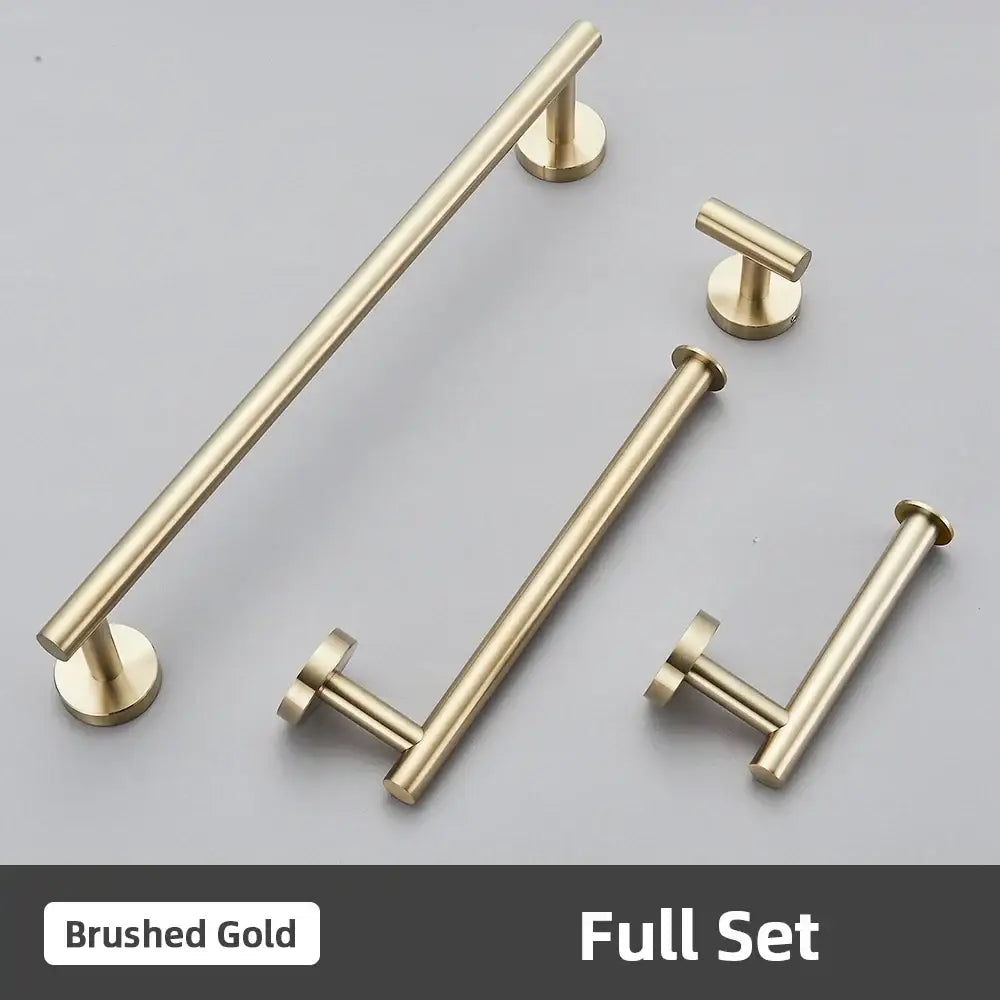 Modern brushed gold bathroom accessories set stainless steel bathroom