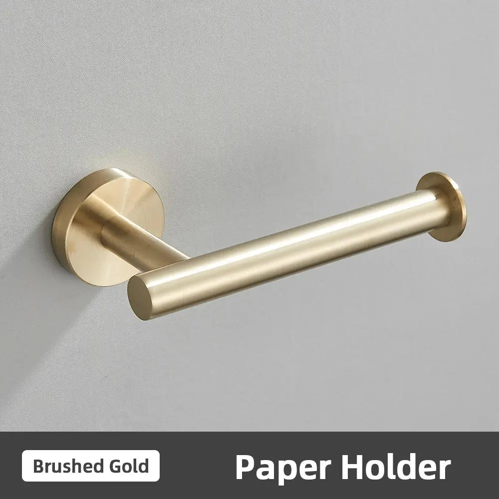 Modern brushed gold bathroom accessories set stainless steel bathroom