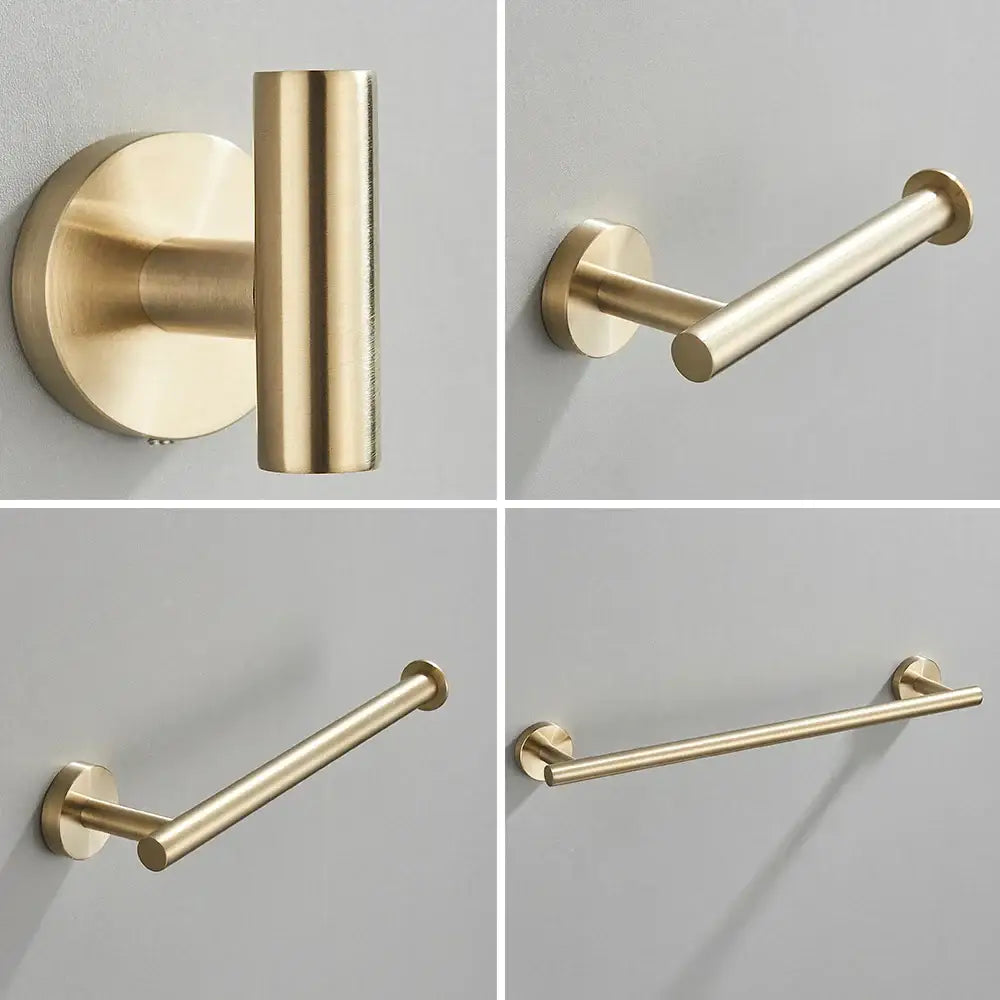 Modern brushed gold bathroom accessories set stainless steel bathroom
