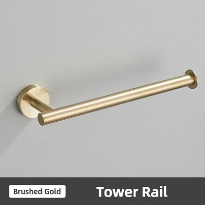 Modern brushed gold bathroom accessories set stainless steel bathroom