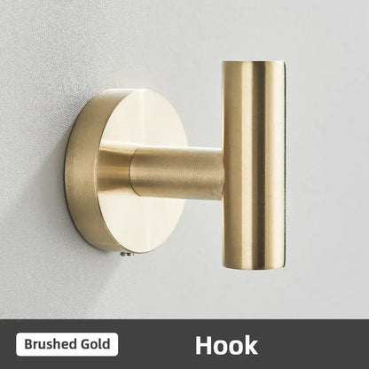 Modern brushed gold bathroom accessories set stainless steel bathroom