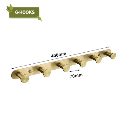 Modern brushed gold bathroom hardware set with glass soap dish