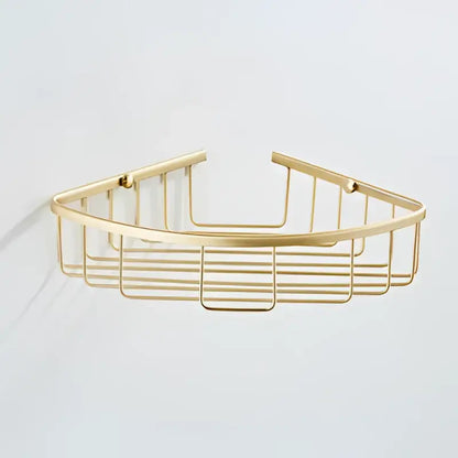 Modern brushed gold bathroom hardware set with multi bar towel rack