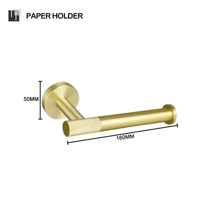 Modern brushed gold bathroom set towel bar and paper holder kit