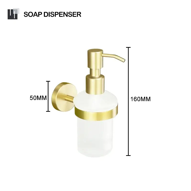 Modern brushed gold bathroom set towel bar and paper holder kit