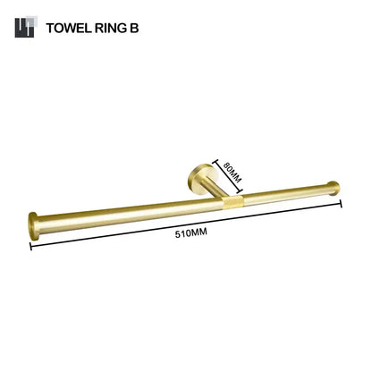 Modern brushed gold bathroom set towel bar and paper holder kit