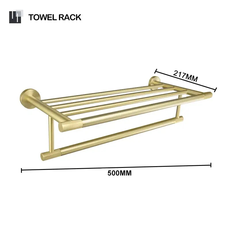 Modern brushed gold bathroom set towel bar and paper holder kit