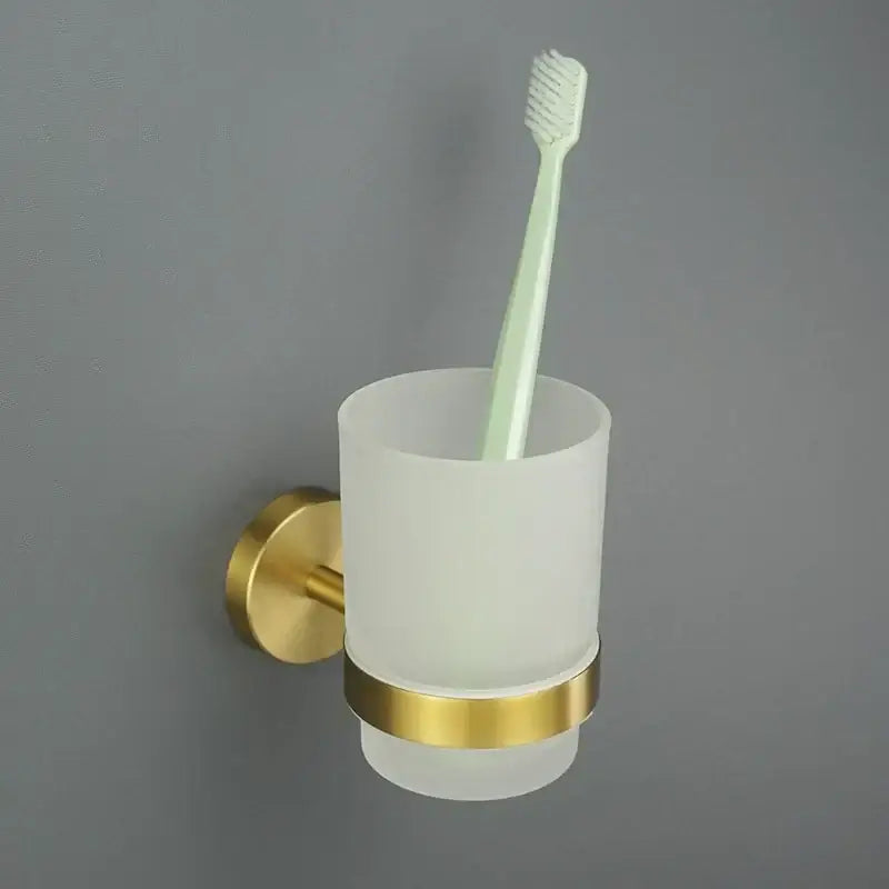 Modern brushed gold bathroom set towel bar and paper holder kit