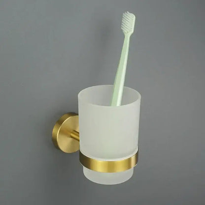 Modern brushed gold bathroom set towel bar and paper holder kit