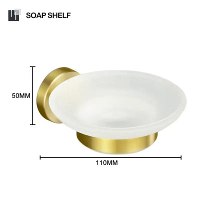 Modern brushed gold bathroom set towel bar and paper holder kit