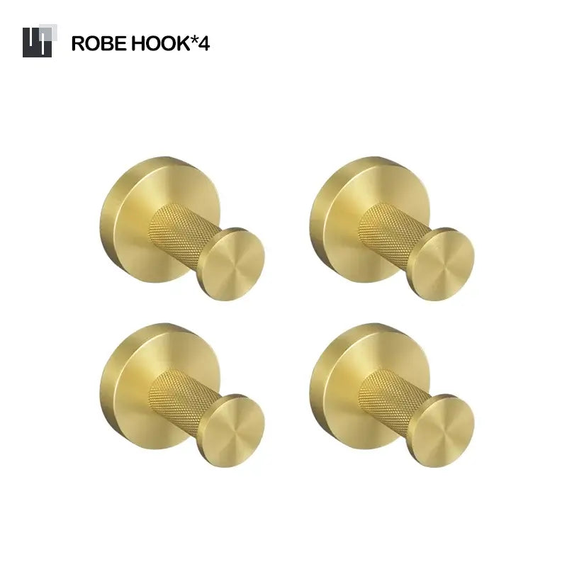Modern brushed gold bathroom set towel bar and paper holder kit