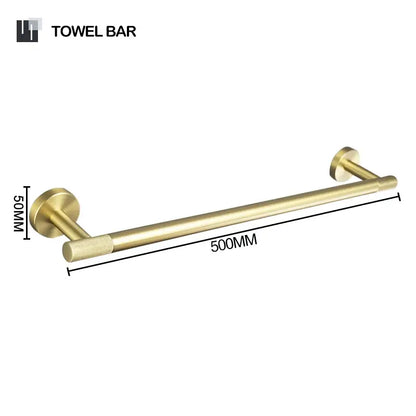 Modern brushed gold bathroom set towel bar and paper holder kit
