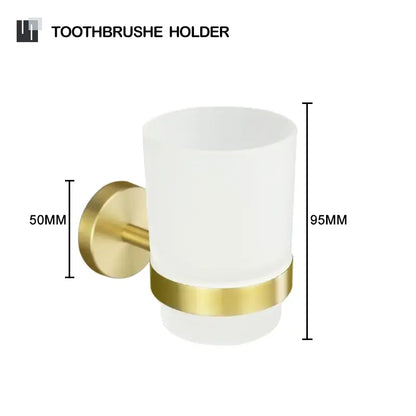 Modern brushed gold bathroom set towel bar and paper holder kit