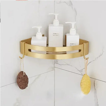Modern brushed gold bathroom set towel rack and shelf hardware