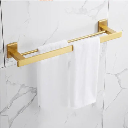 Modern brushed gold bathroom set towel rack and shelf hardware