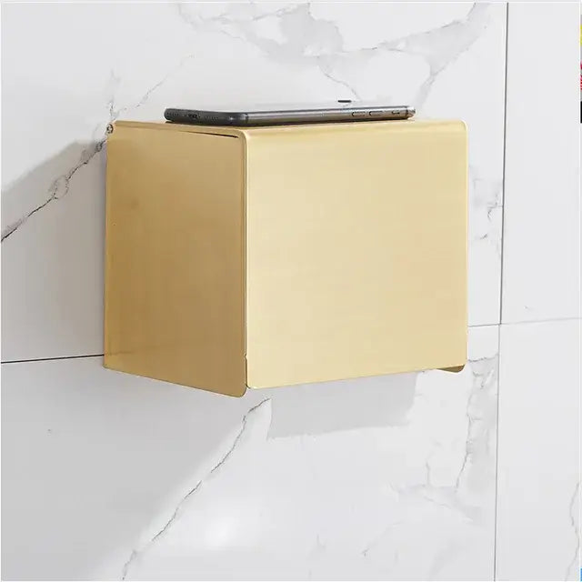 Modern brushed gold bathroom set towel rack and shelf hardware