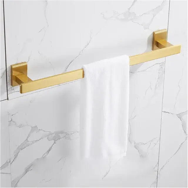 Modern brushed gold bathroom set towel rack and shelf hardware