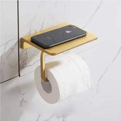 Modern brushed gold bathroom set towel rack and shelf hardware