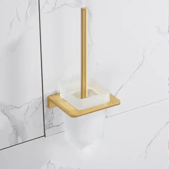 Modern brushed gold bathroom set towel rack and shelf hardware