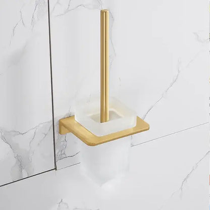 Modern brushed gold bathroom set towel rack and shelf hardware