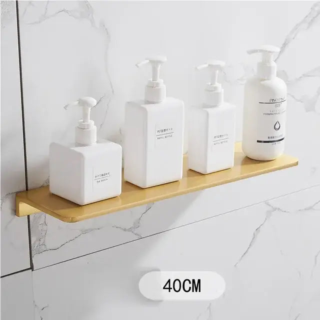 Modern brushed gold bathroom set towel rack and shelf hardware