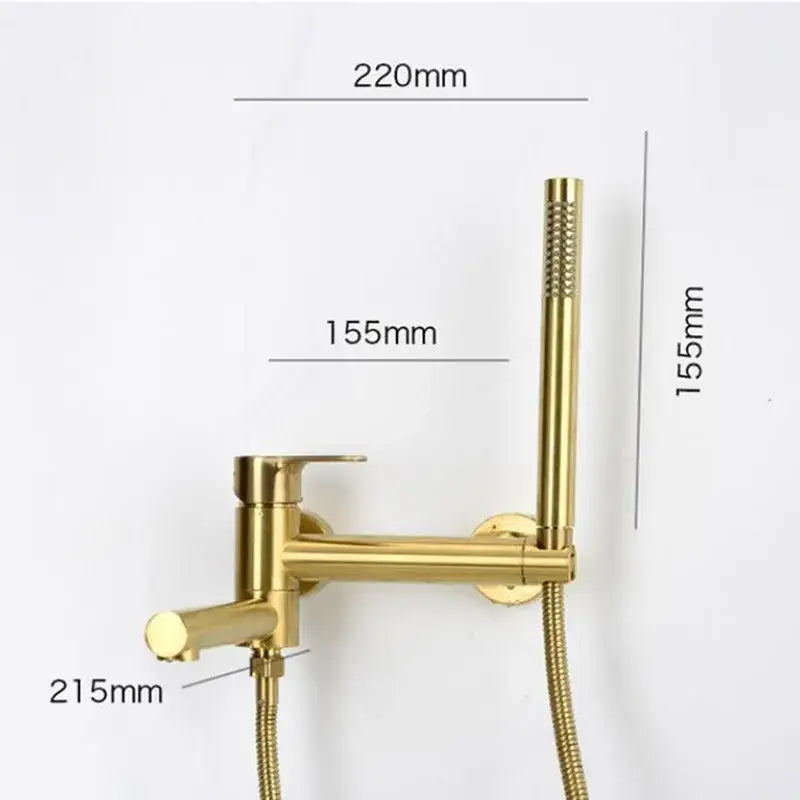 Modern brushed gold bathtub shower set with faucet for bathroom